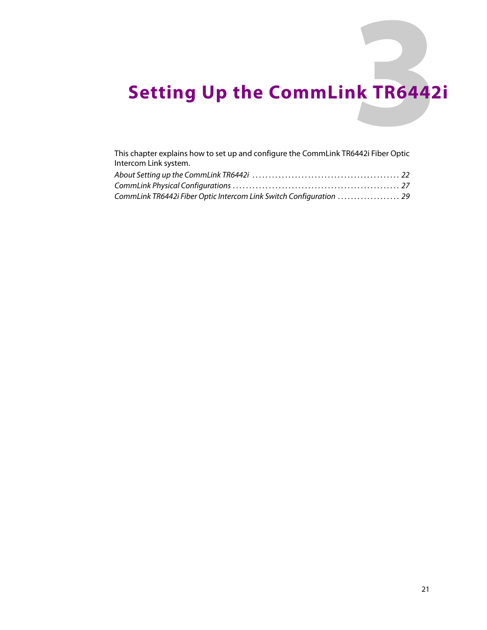 Setting up the commlink tr6442i, 3 setting up the commlink tr6442i | Grass Valley TR6442i User Manual | Page 25 / 51