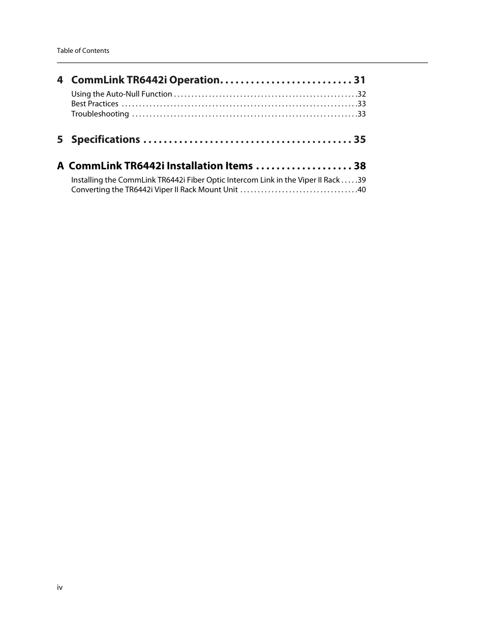 Grass Valley TR6442i User Manual | Page 4 / 51