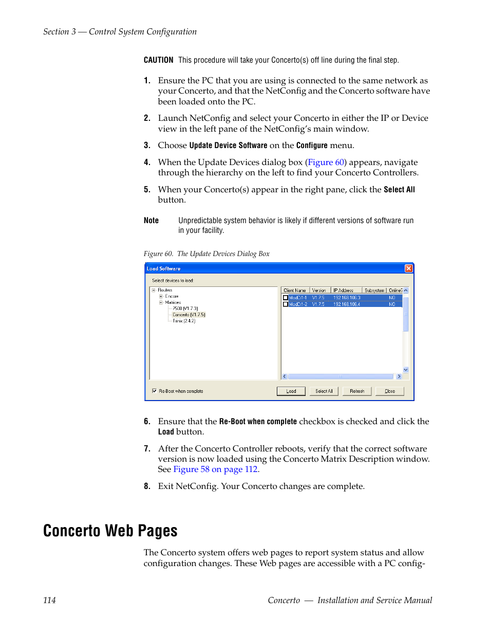 Concerto web pages | Grass Valley Concerto Routing Matrix v.1.8.1 User Manual | Page 114 / 190