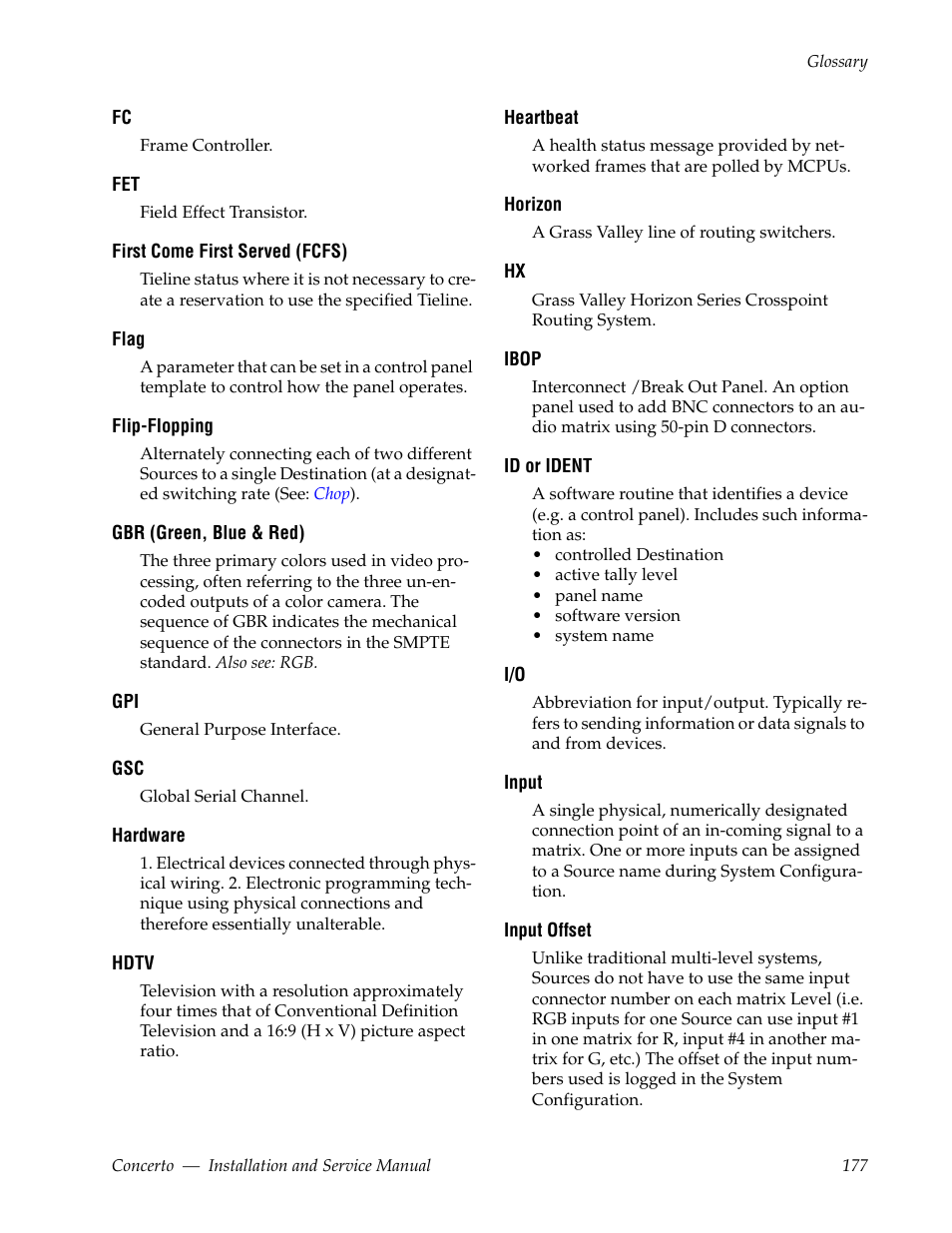 Grass Valley Concerto Routing Matrix v.1.8.1 User Manual | Page 177 / 190