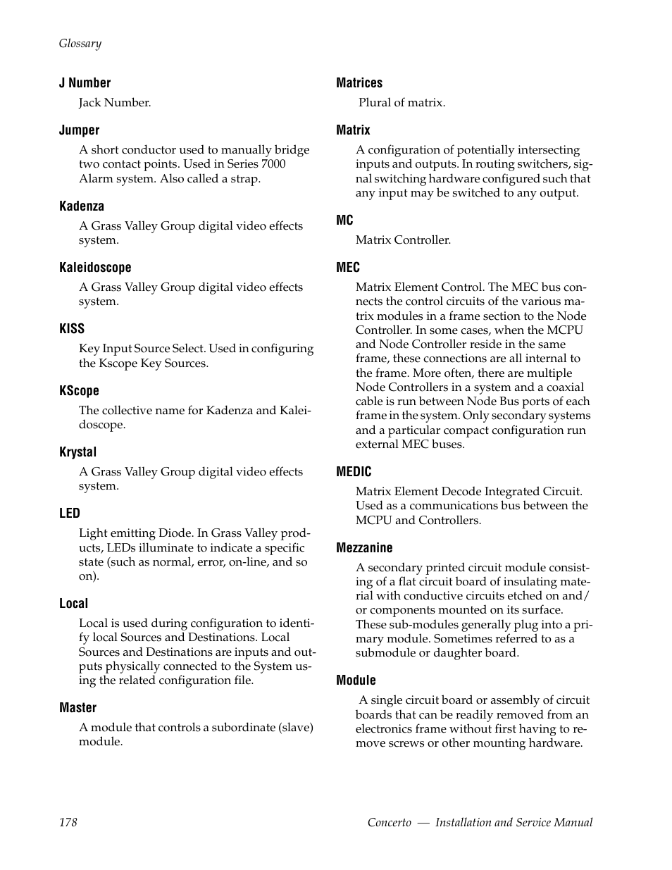 Grass Valley Concerto Routing Matrix v.1.8.1 User Manual | Page 178 / 190