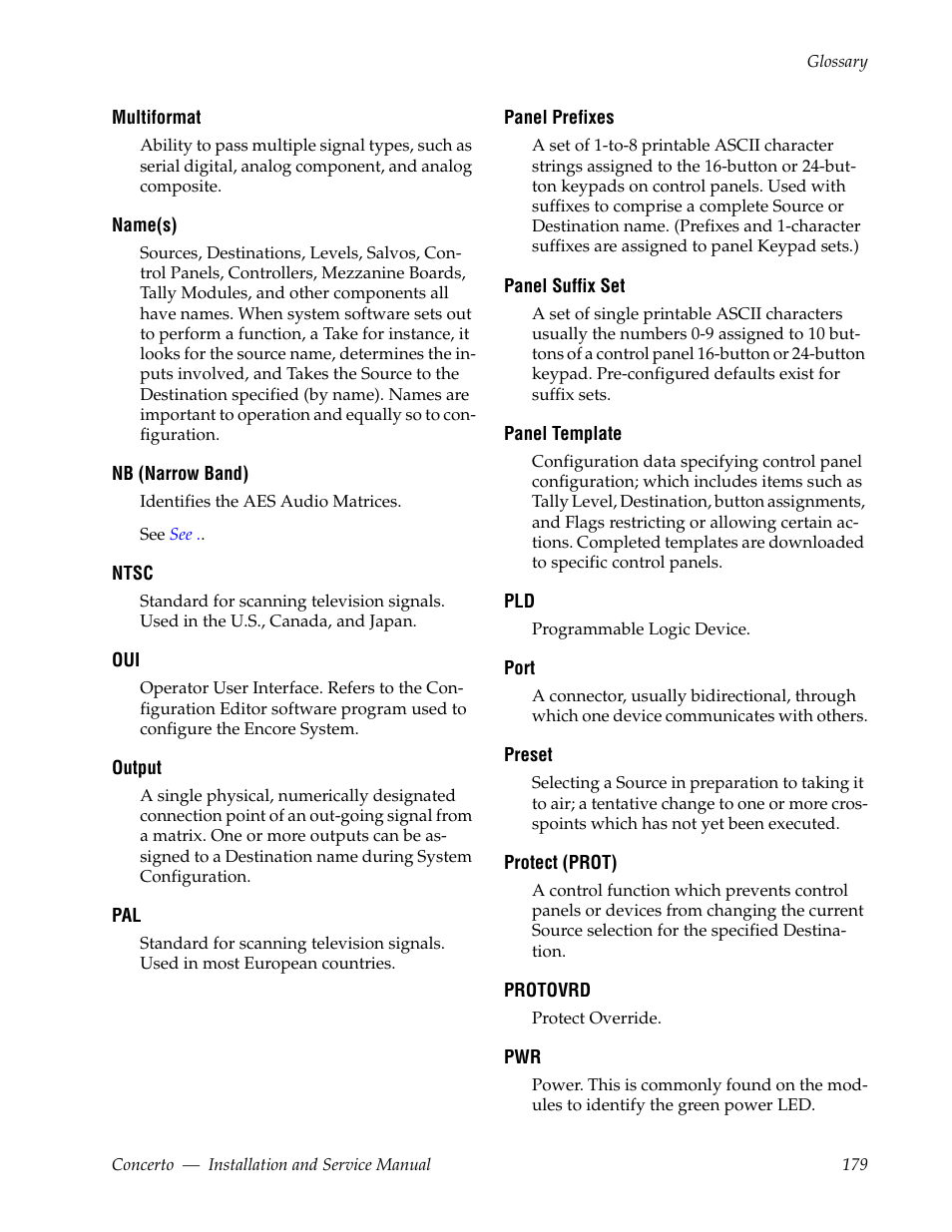 Grass Valley Concerto Routing Matrix v.1.8.1 User Manual | Page 179 / 190