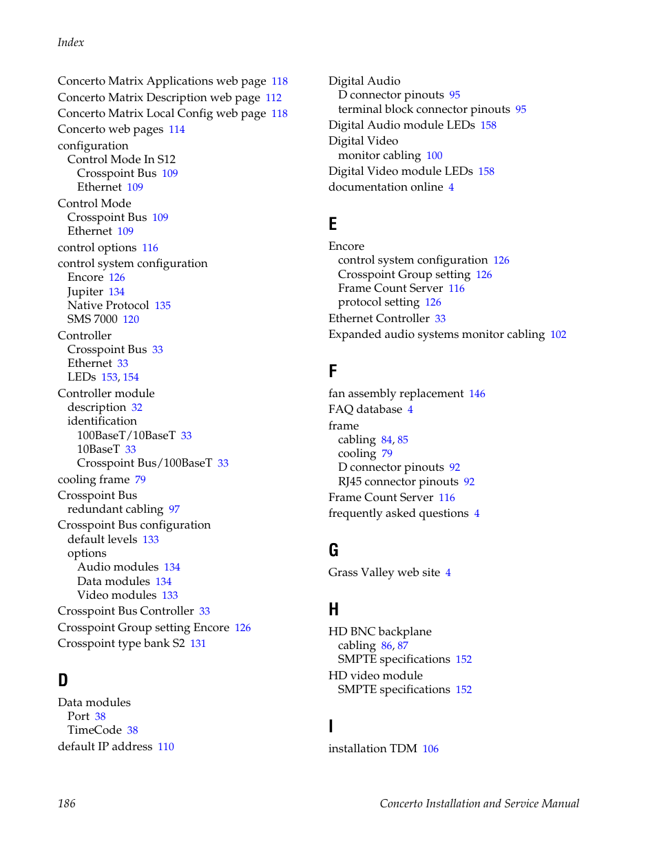 Grass Valley Concerto Routing Matrix v.1.8.1 User Manual | Page 186 / 190