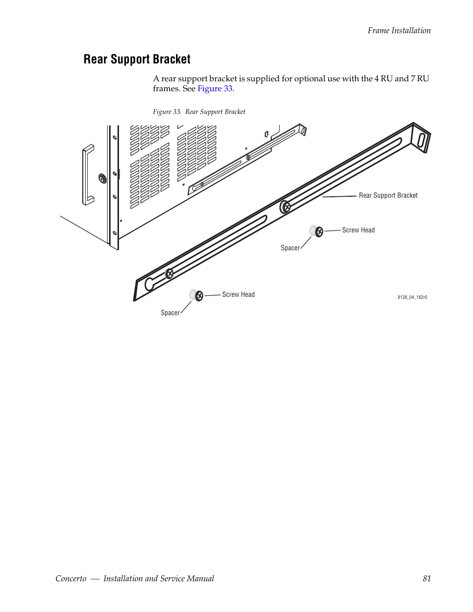 Rear support bracket | Grass Valley Concerto Routing Matrix v.1.8.1 User Manual | Page 81 / 190