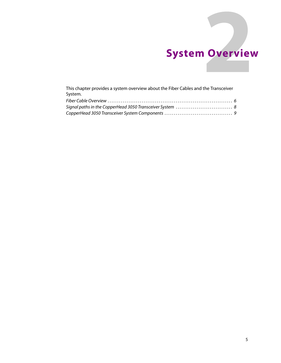 System overview, 2 system overview | Grass Valley 3050 CopperHead User Manual | Page 11 / 93