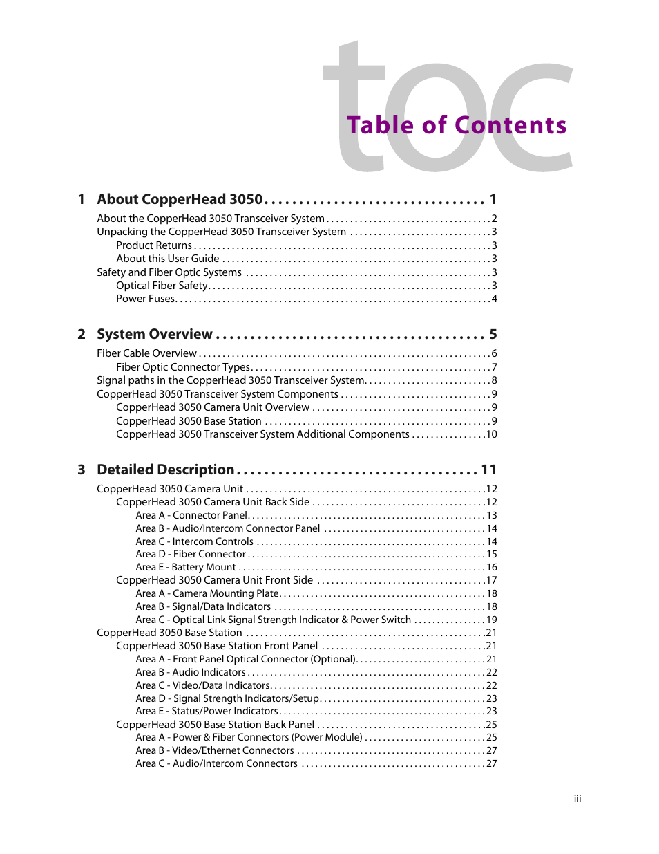 Grass Valley 3050 CopperHead User Manual | Page 3 / 93