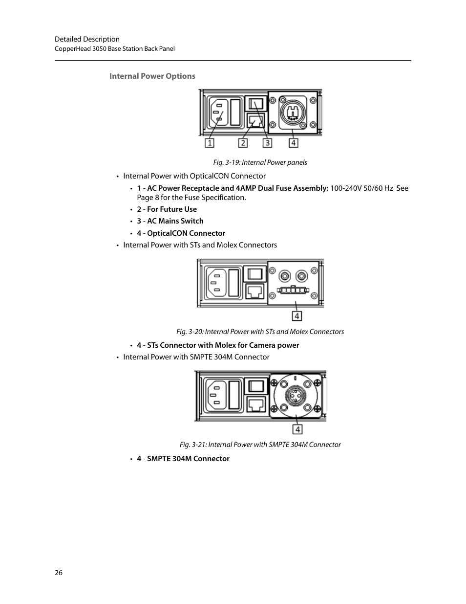 Internal power options | Grass Valley 3050 CopperHead User Manual | Page 32 / 93