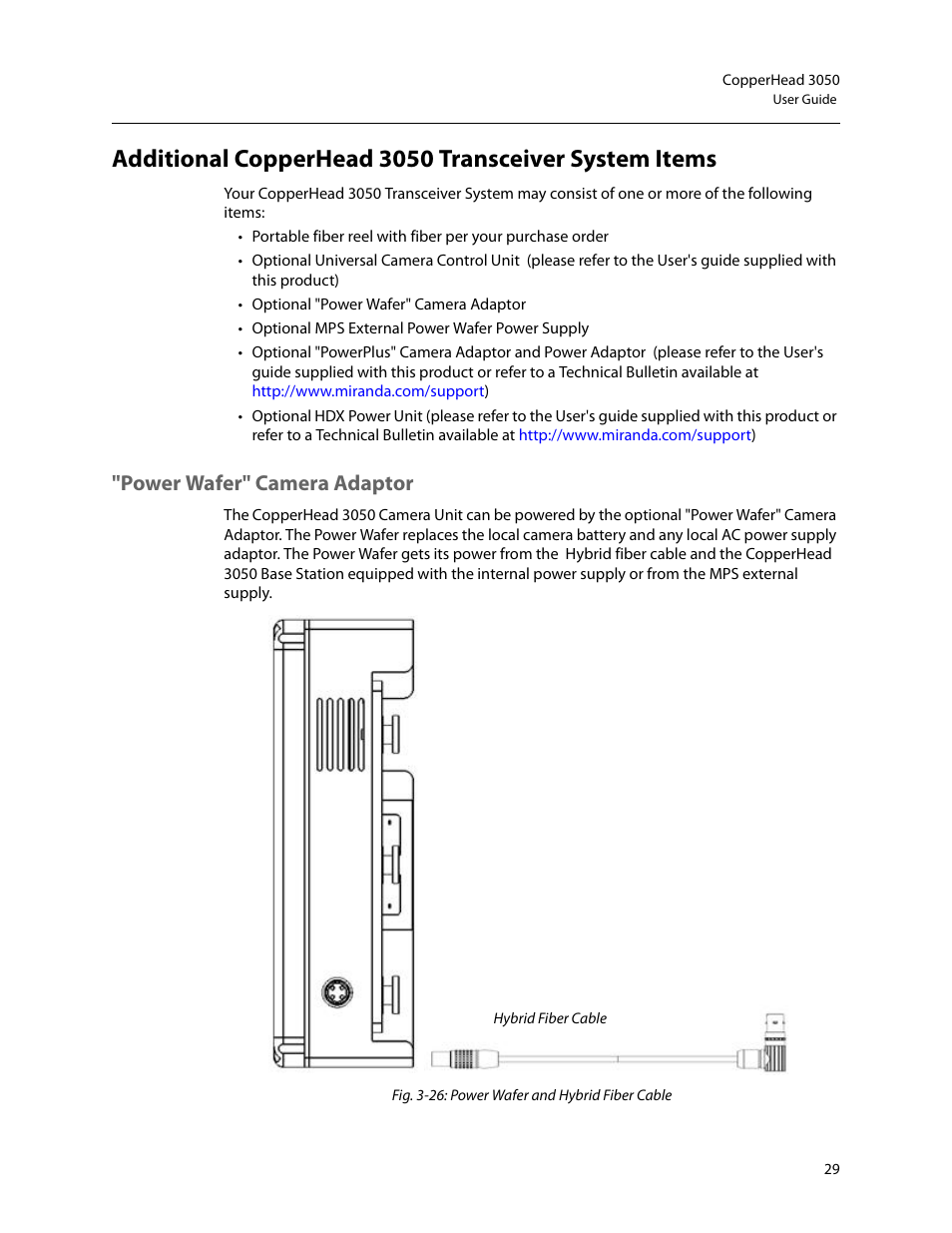 Power wafer" camera adaptor | Grass Valley 3050 CopperHead User Manual | Page 35 / 93