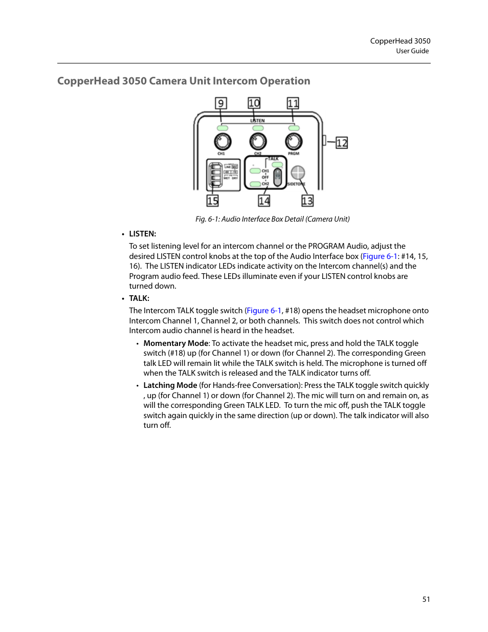 Copperhead 3050 camera unit intercom operation | Grass Valley 3050 CopperHead User Manual | Page 57 / 93