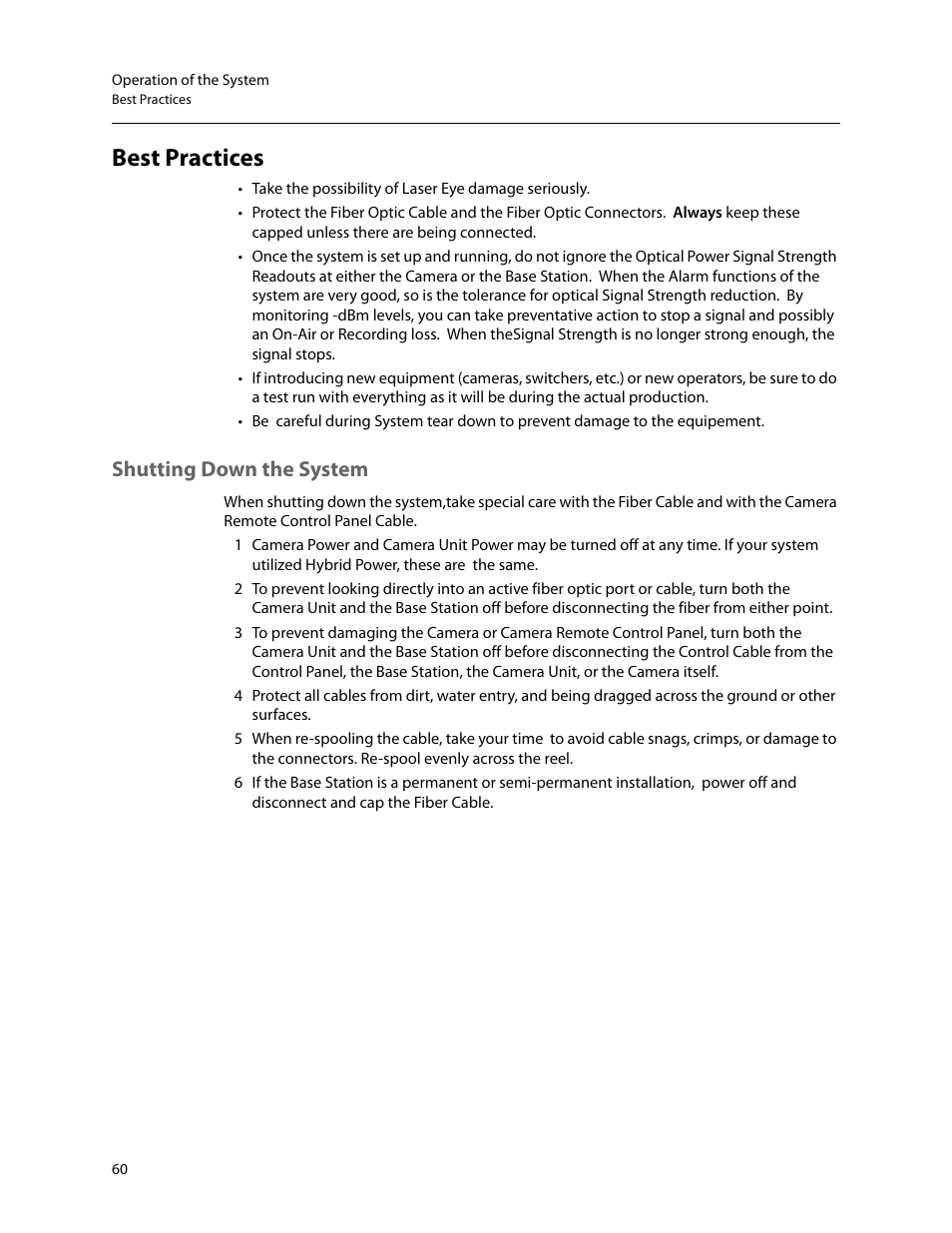 Best practices, Shutting down the system | Grass Valley 3050 CopperHead User Manual | Page 66 / 93