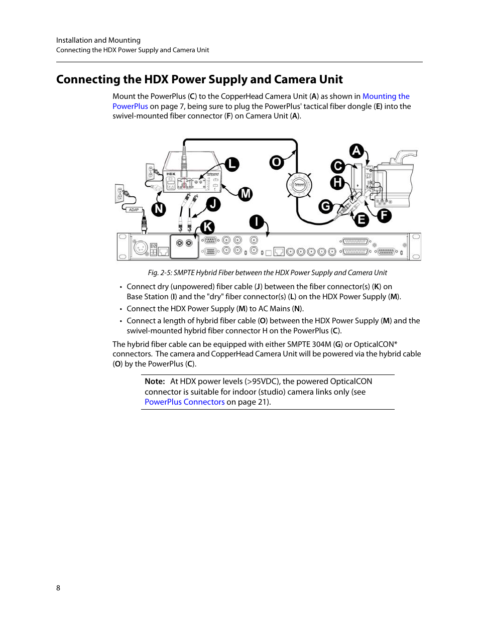 Connecting the hdx power supply and camera unit | Grass Valley 3000 PowerPlus User Manual | Page 12 / 31