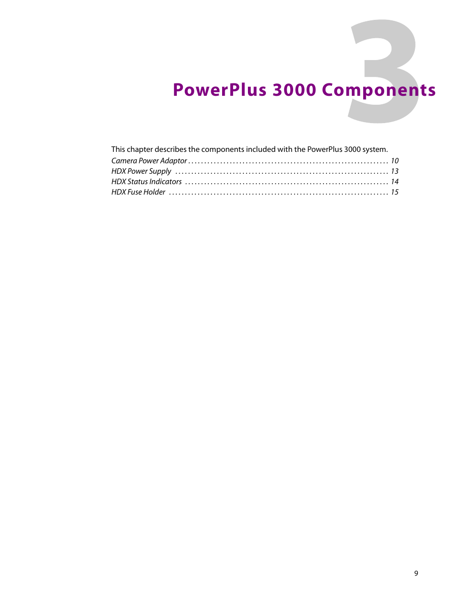3 powerplus 3000 components, Powerplus 3000 components | Grass Valley 3000 PowerPlus User Manual | Page 13 / 31