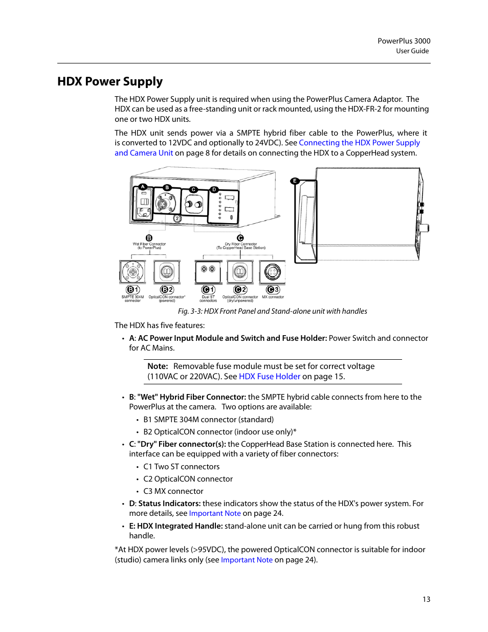 Hdx power supply | Grass Valley 3000 PowerPlus User Manual | Page 17 / 31