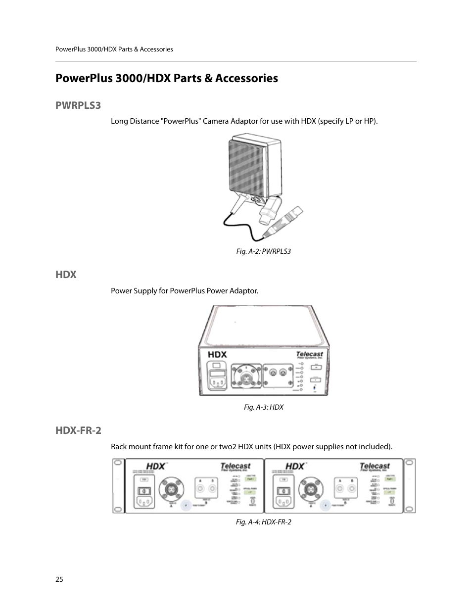 Powerplus 3000/hdx parts & accessories, Pwrpls3 hdx hdx-fr-2, Pwrpls3 | Hdx-fr-2 | Grass Valley 3000 PowerPlus User Manual | Page 29 / 31