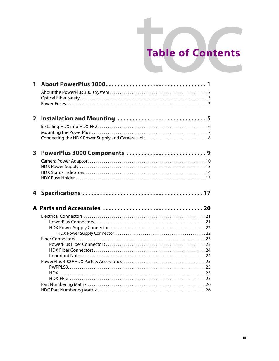 Grass Valley 3000 PowerPlus User Manual | Page 3 / 31
