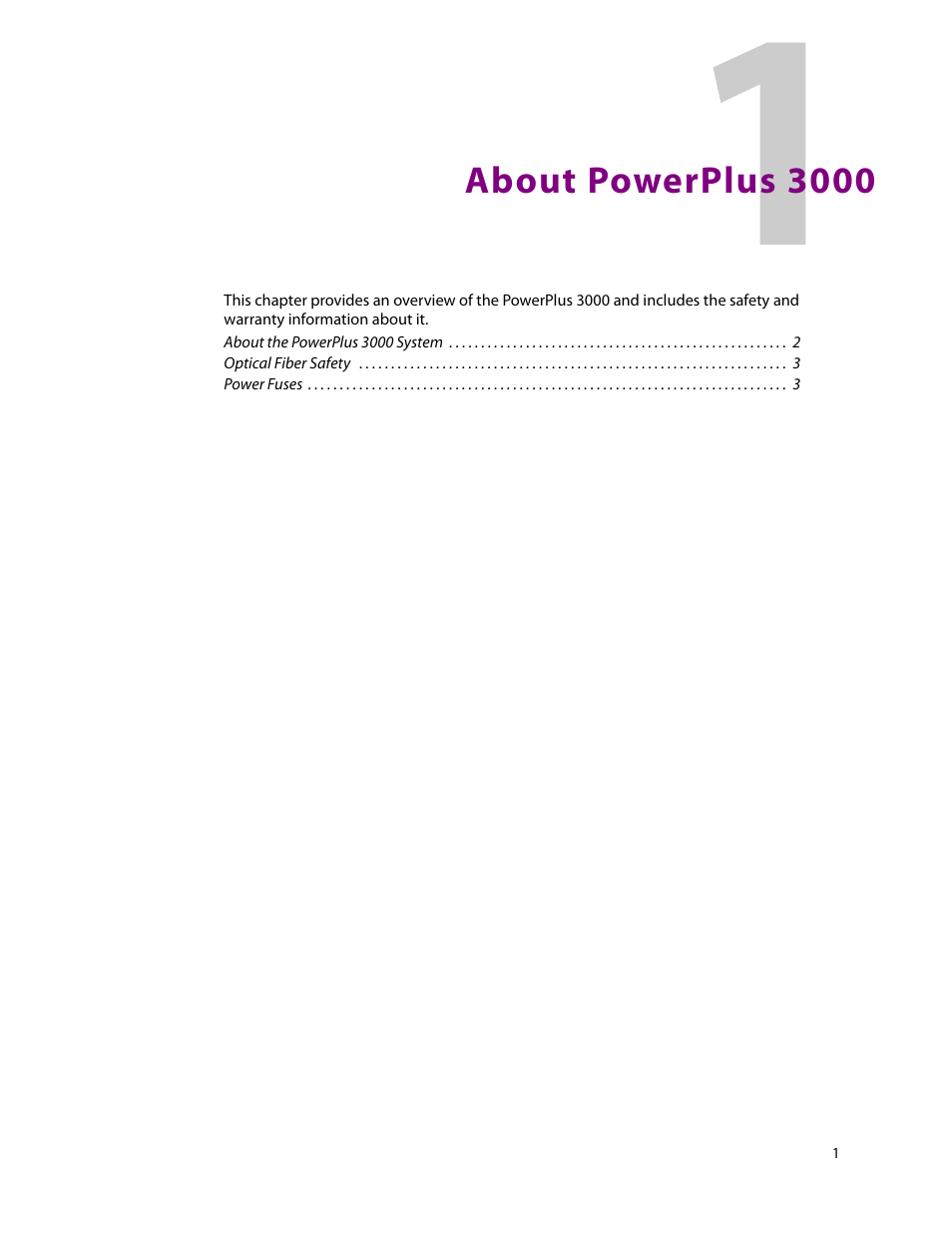 1 about powerplus 3000, About powerplus 3000 | Grass Valley 3000 PowerPlus User Manual | Page 5 / 31