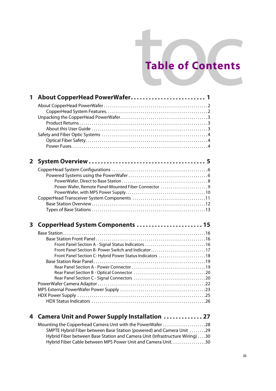 Grass Valley CopperHead PowerWafer User Manual | Page 3 / 46