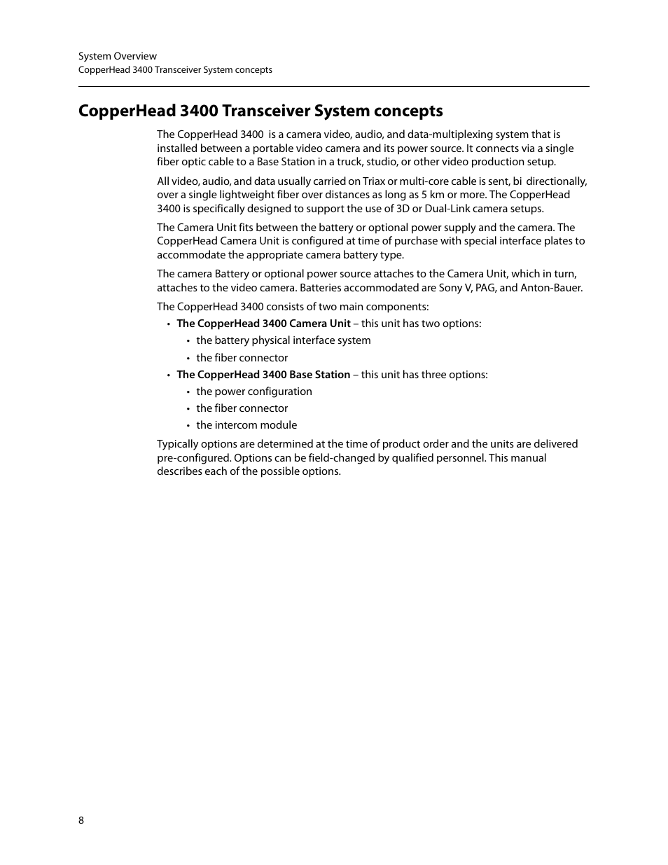 Copperhead 3400 transceiver system concepts | Grass Valley 3400 CopperHead User Manual | Page 14 / 117