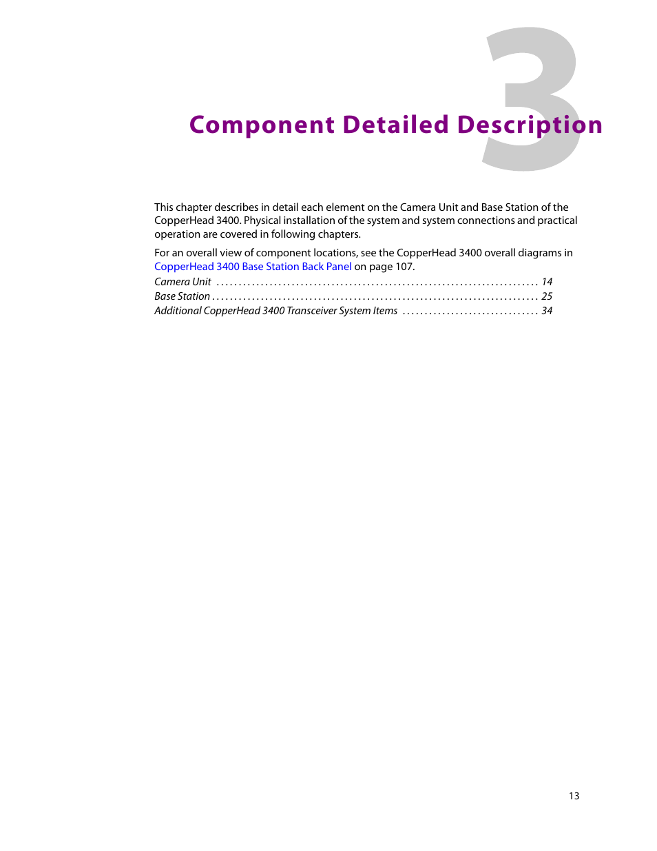 3 component detailed description, Component detailed description | Grass Valley 3400 CopperHead User Manual | Page 19 / 117