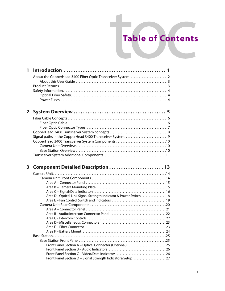 Grass Valley 3400 CopperHead User Manual | Page 3 / 117