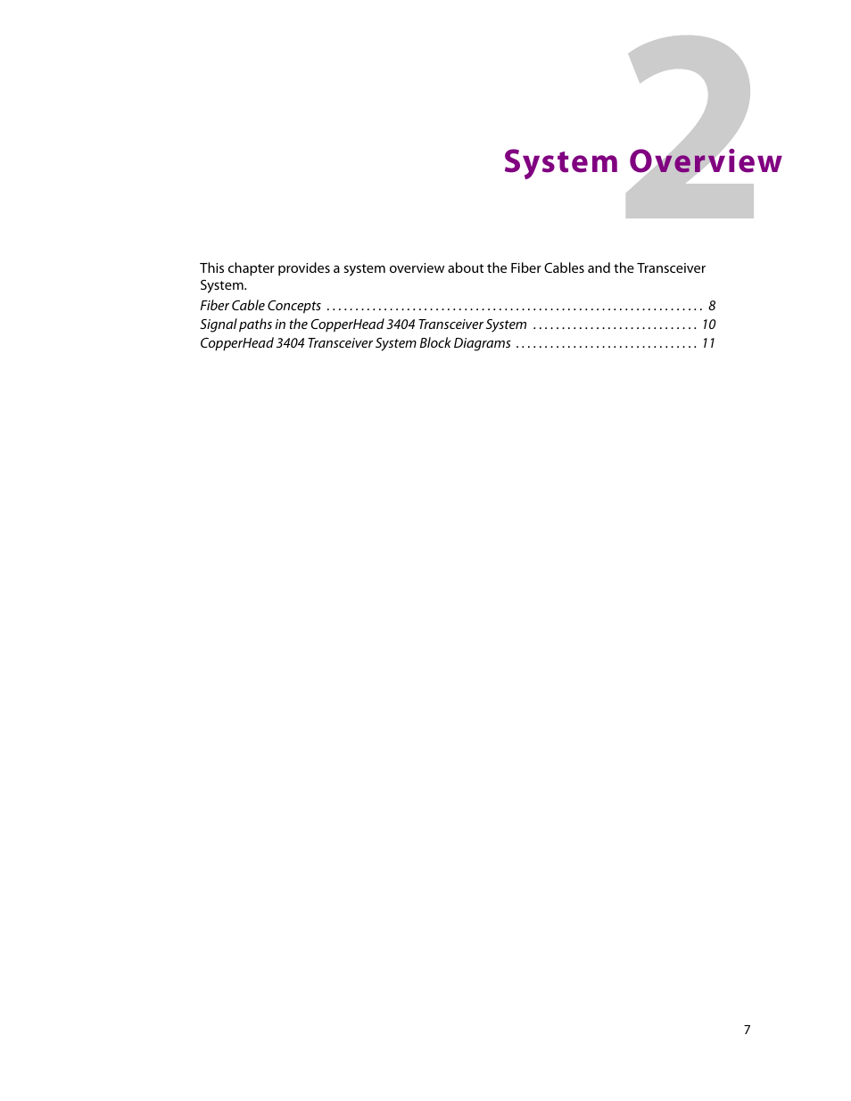 System overview, 2 system overview | Grass Valley 3404 CopperHead User Manual | Page 13 / 111