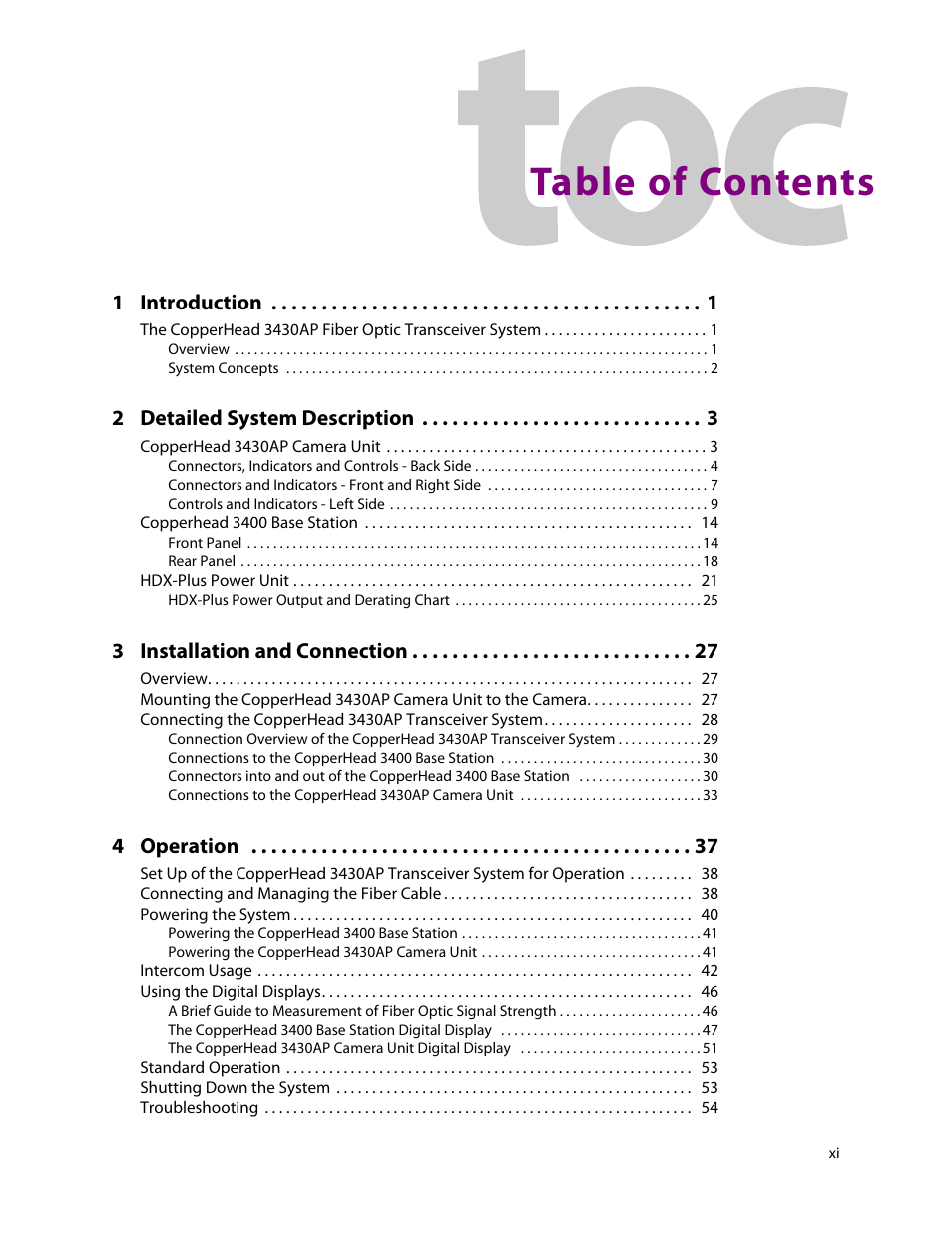 Grass Valley 3430AP CopperHead User Manual | Page 11 / 85
