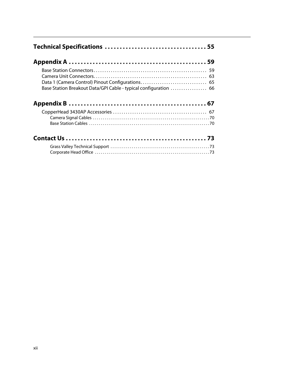 Grass Valley 3430AP CopperHead User Manual | Page 12 / 85