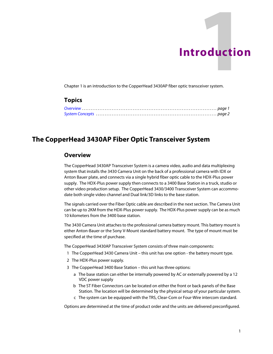 Grass Valley 3430AP CopperHead User Manual | Page 13 / 85