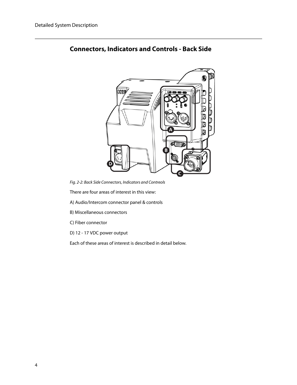 Connectors, indicators and controls - back side | Grass Valley 3430AP CopperHead User Manual | Page 16 / 85