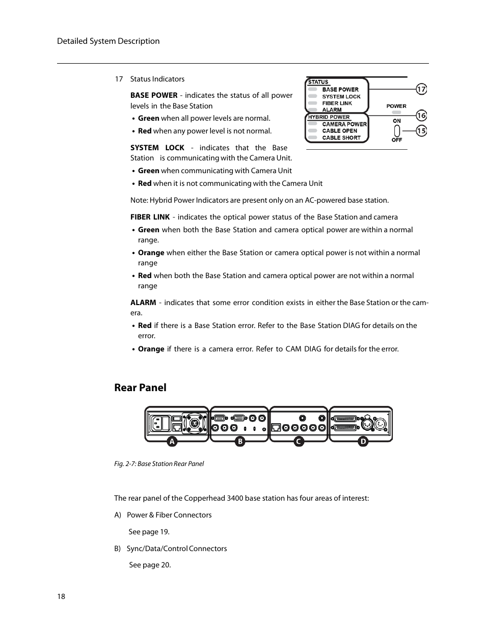 Rear panel | Grass Valley 3430AP CopperHead User Manual | Page 30 / 85