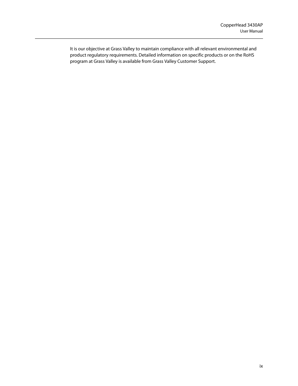 Grass Valley 3430AP CopperHead User Manual | Page 9 / 85