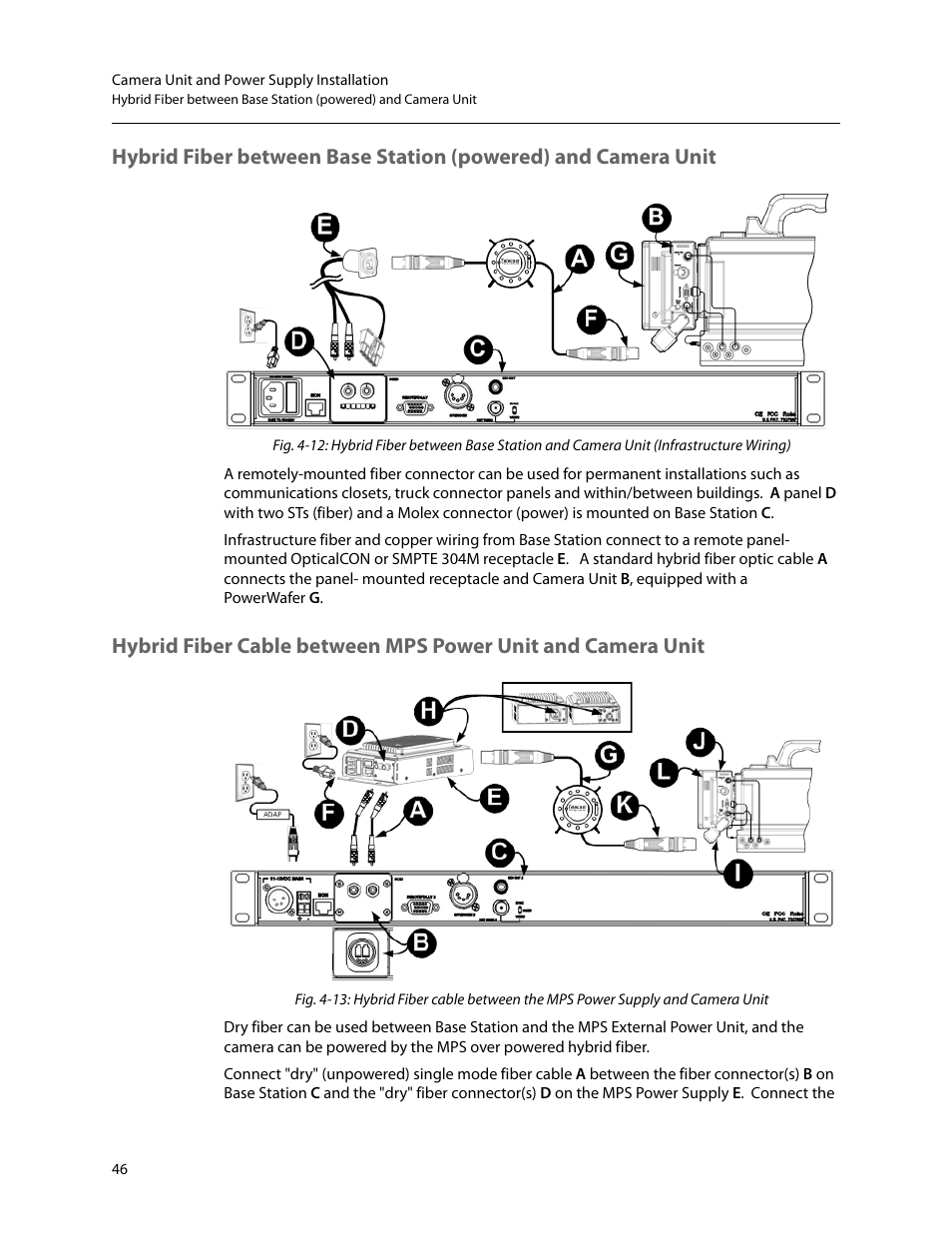 Hybrid fiber cable between mps power, Unit and camera unit | Grass Valley CopperHead Pro User Manual | Page 52 / 87