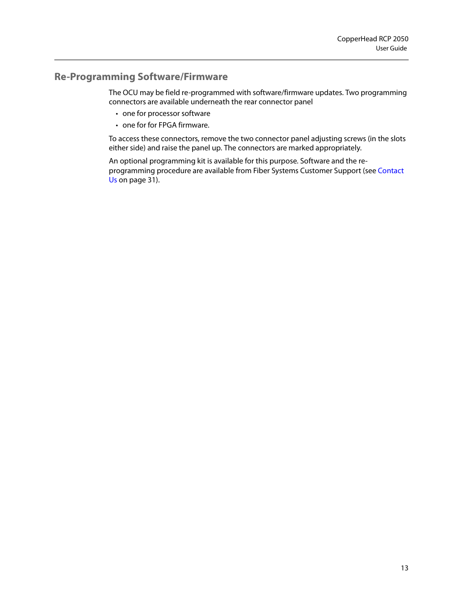 Re-programming software/firmware | Grass Valley RCP2050 User Manual | Page 17 / 41