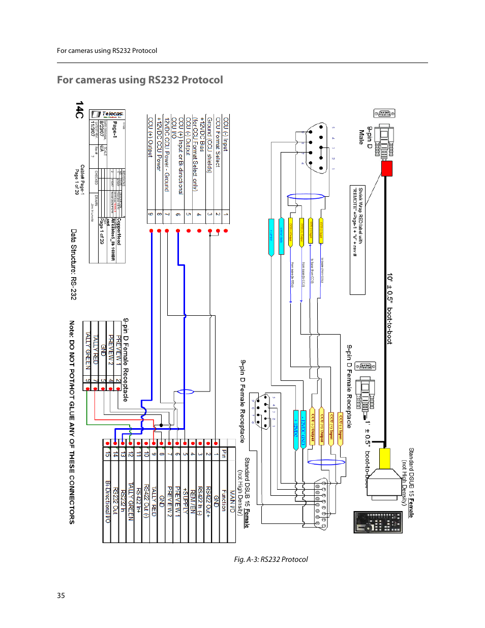 For cameras using rs232 protocol | Grass Valley RCP2050 User Manual | Page 39 / 41