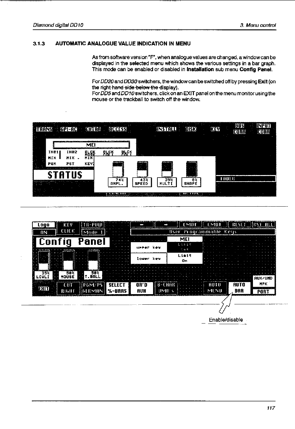 Automatic analogue value indication in menu | Grass Valley DD10 part 1 User Manual | Page 123 / 178