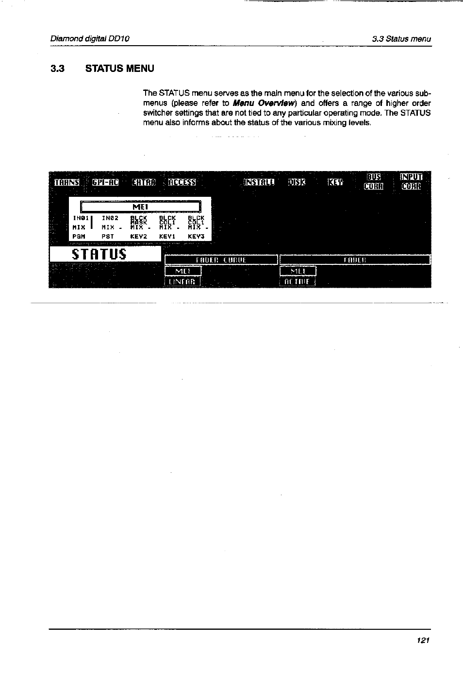 Status menu | Grass Valley DD10 part 1 User Manual | Page 127 / 178