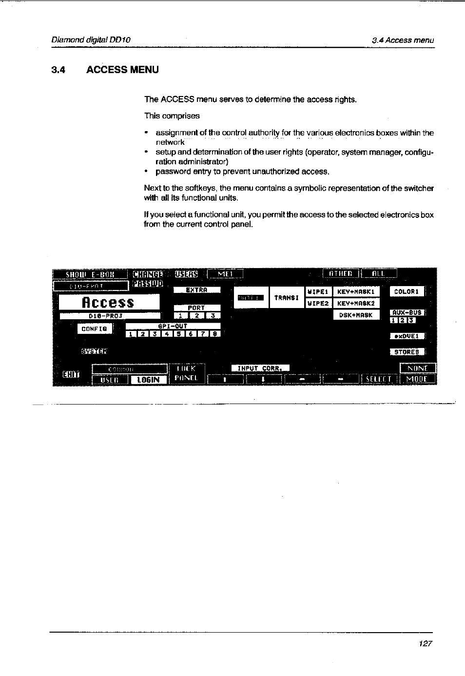 Access menu | Grass Valley DD10 part 1 User Manual | Page 133 / 178