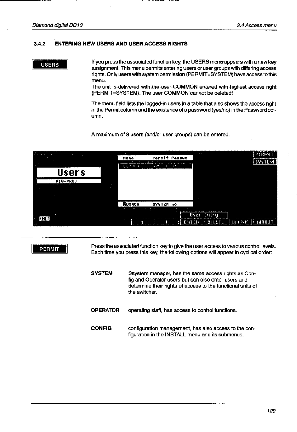 2 entering new users and user access rights | Grass Valley DD10 part 1 User Manual | Page 135 / 178