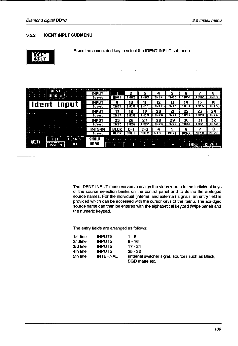 Ident input submenu | Grass Valley DD10 part 1 User Manual | Page 145 / 178