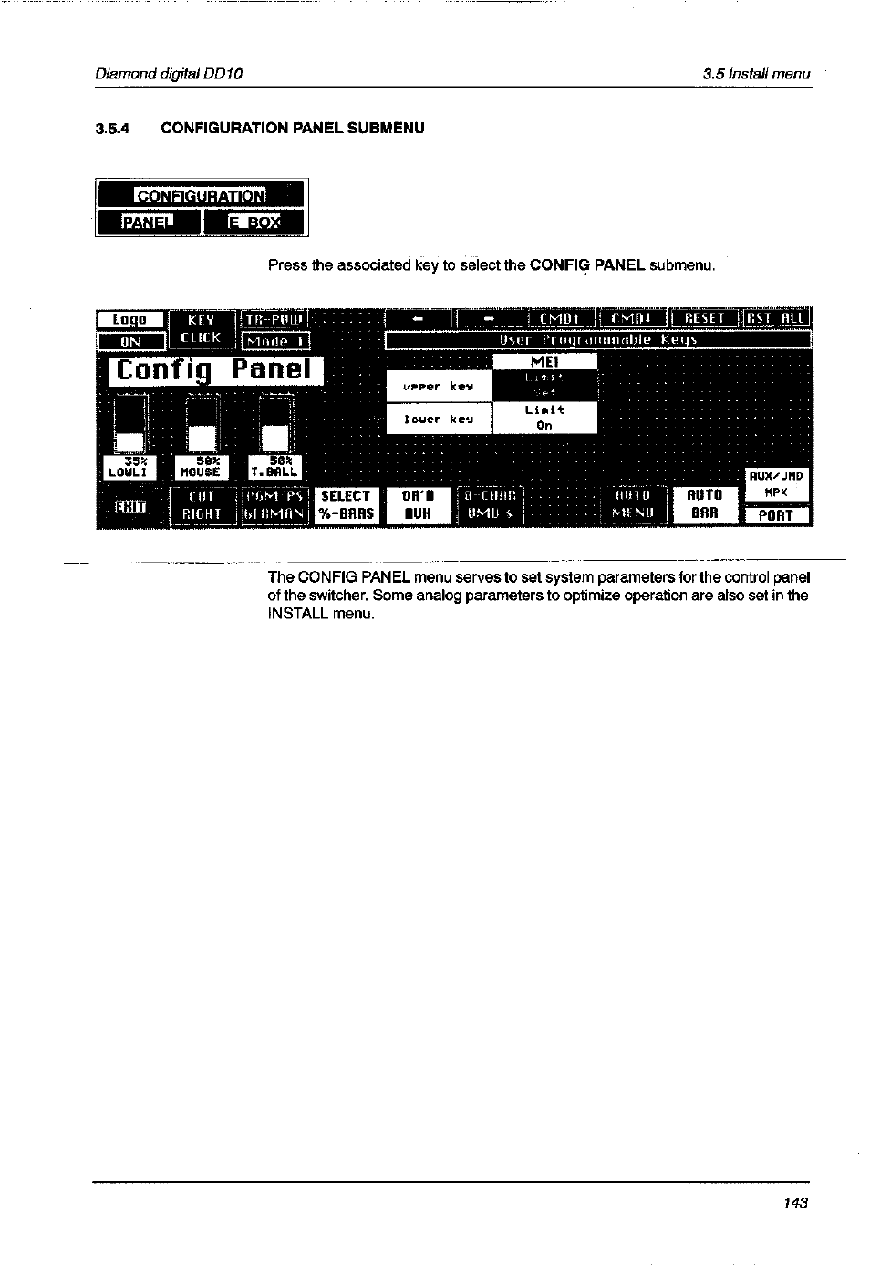 Configuration panel submenu | Grass Valley DD10 part 1 User Manual | Page 149 / 178