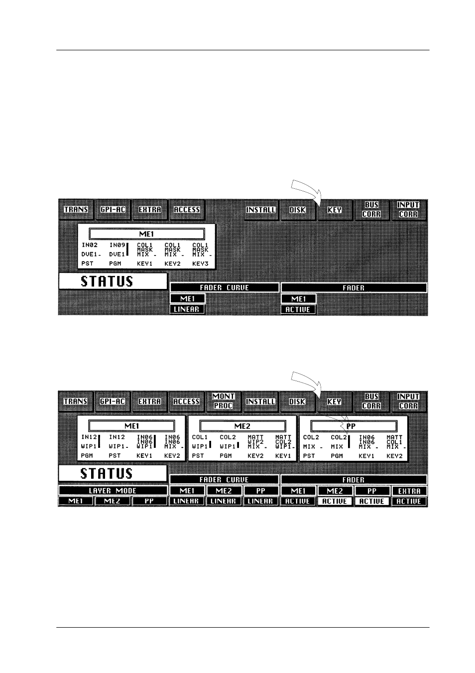 Operation of the keyer menus, Selection of the keyer menus | Grass Valley DD10 part 1 User Manual | Page 51 / 178
