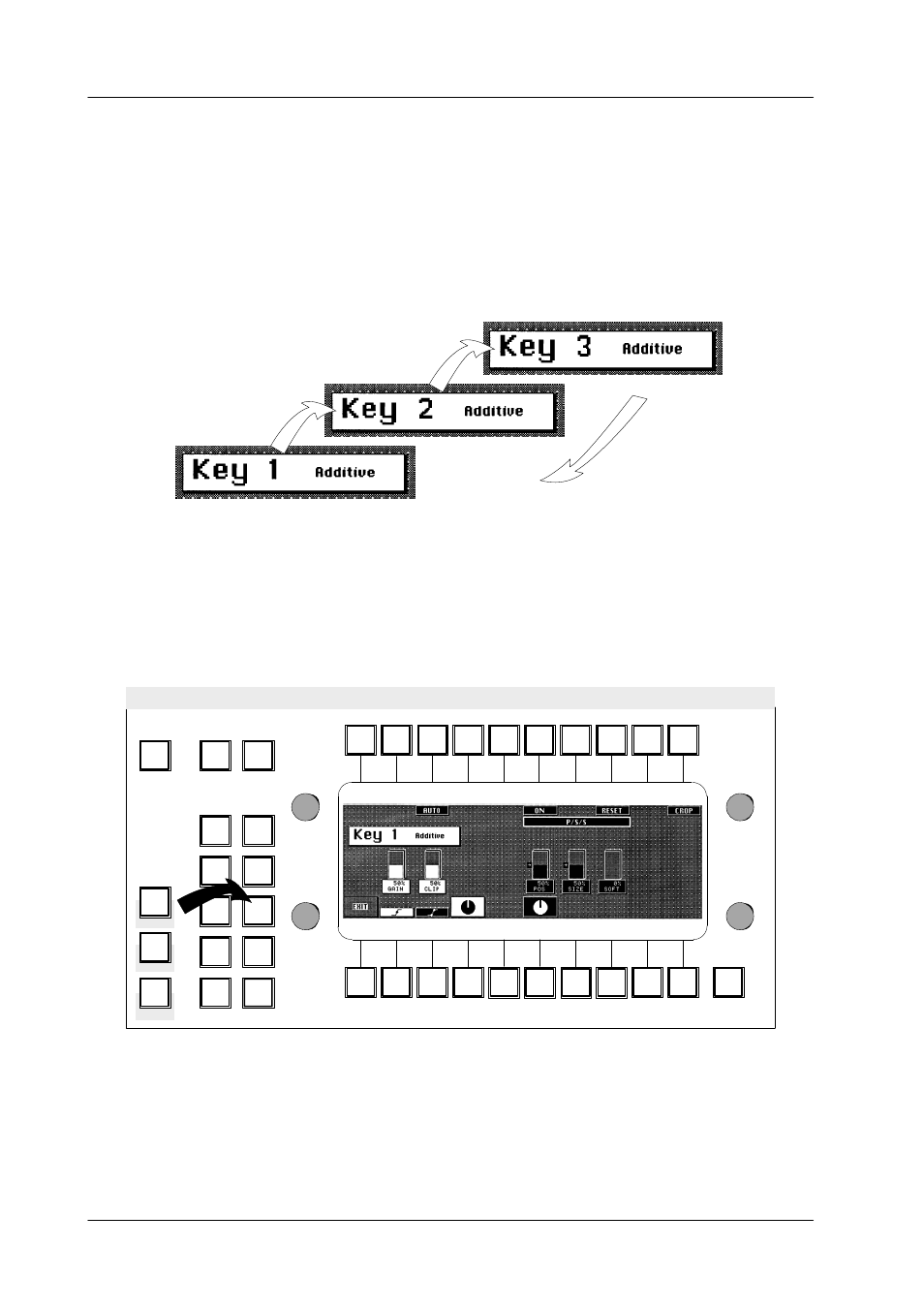 Selection of the keyer on dd10, Selection of the keyer on dd20 / dd30 | Grass Valley DD10 part 1 User Manual | Page 52 / 178