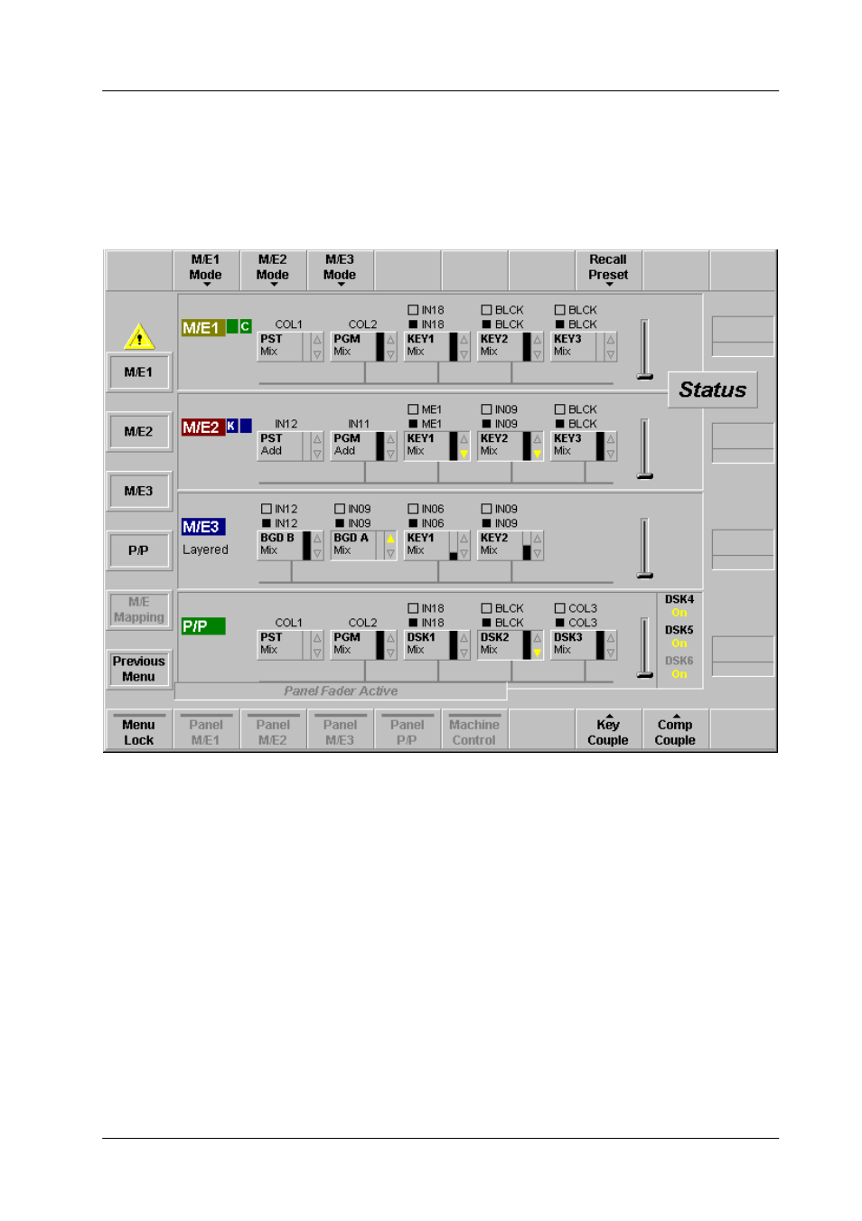 Status menu | Grass Valley DD35 Family v.3.1.5 User Manual | Page 175 / 524