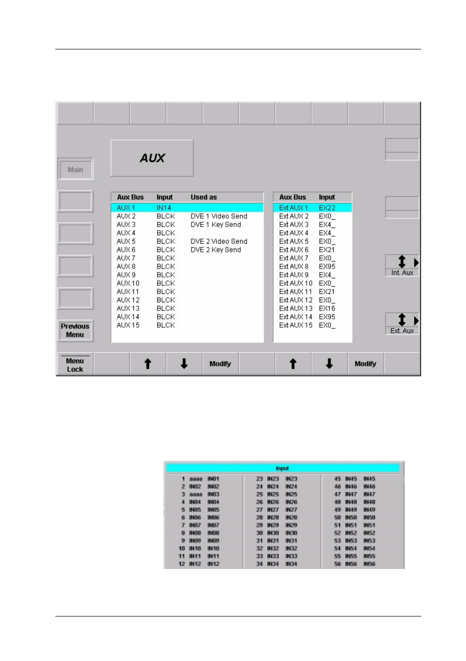 Aux menu | Grass Valley DD35 Family v.3.1.5 User Manual | Page 431 / 524