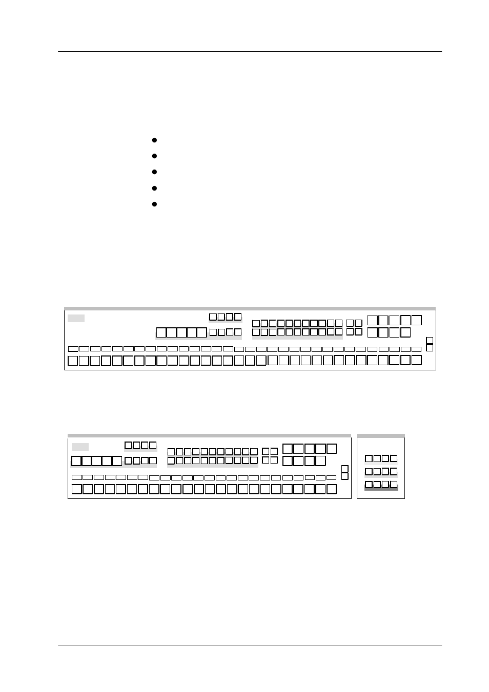 3 aux buses panels 2 – 11, 3 aux buses panel, Up to 15 external aux buses | Video store (if equipped), Montage processor (if equipped), Example: rpd 35-4 control panel, Example: rpd 35-3 control panel | Grass Valley DD35 Family v.3.1.5 User Manual | Page 45 / 524