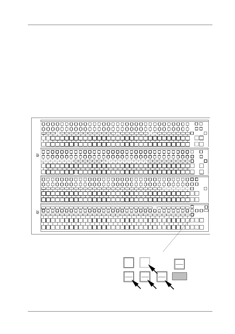 New button inlays for software release v 1.6.1, Button inlays dd35 production switcher 1, Make | 2nd make me2 me3 me1 aux rec ins-p del | Grass Valley DD35 Family v.3.1.5 User Manual | Page 503 / 524