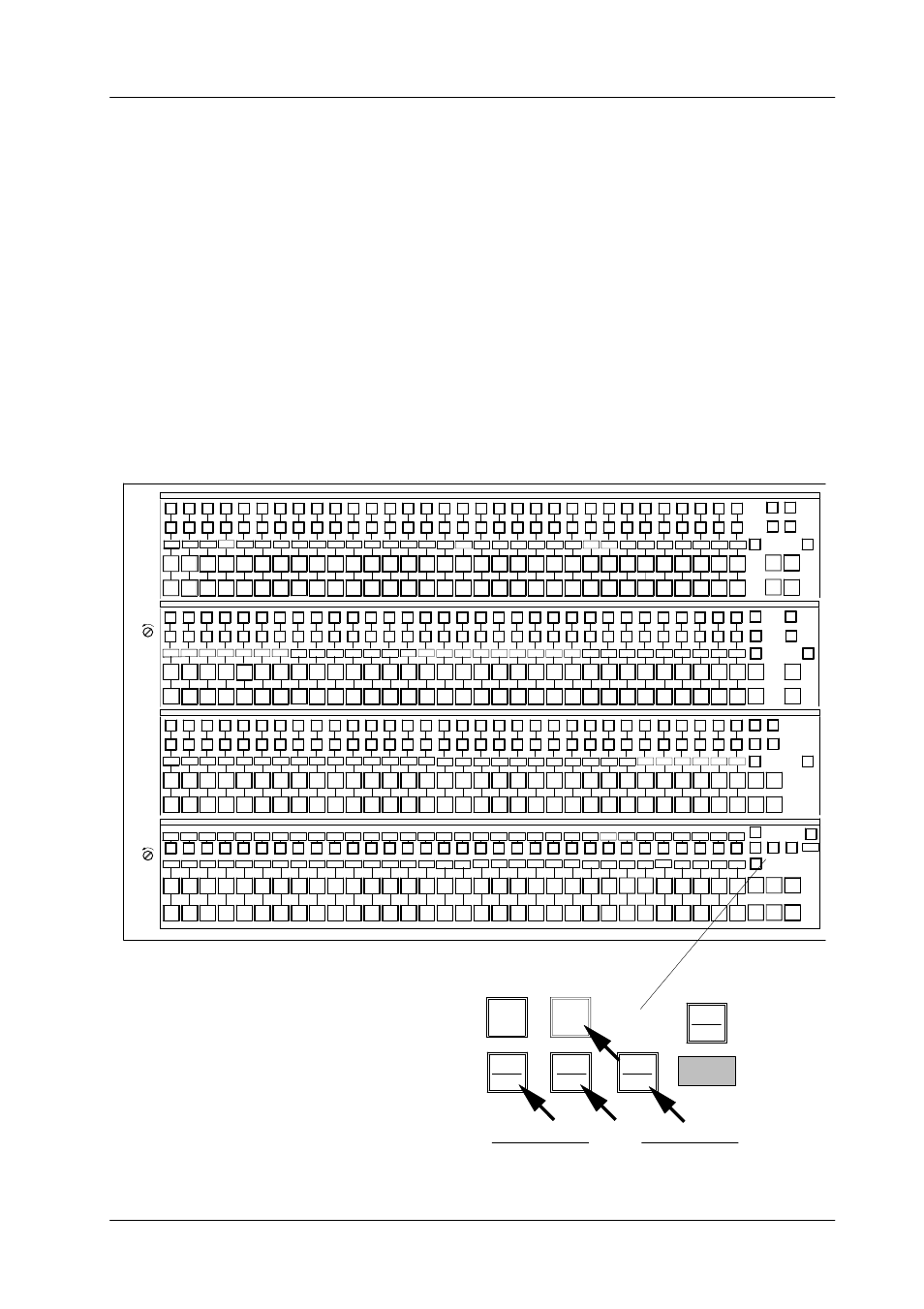 New button inlays for software release v 2.1.4, Button inlays dd35 production switcher 1, Make | 2nd make me2 me3 me1 aux rec ins-p del, 3rd v 1.6.1 | Grass Valley DD35 Family v.3.1.5 User Manual | Page 517 / 524