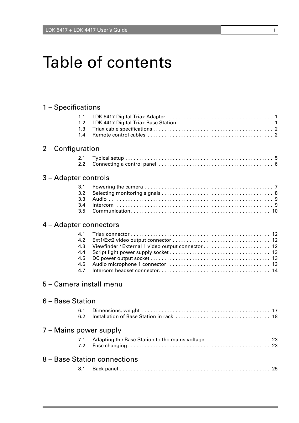 Grass Valley LDK 5417 User Manual | Page 3 / 56