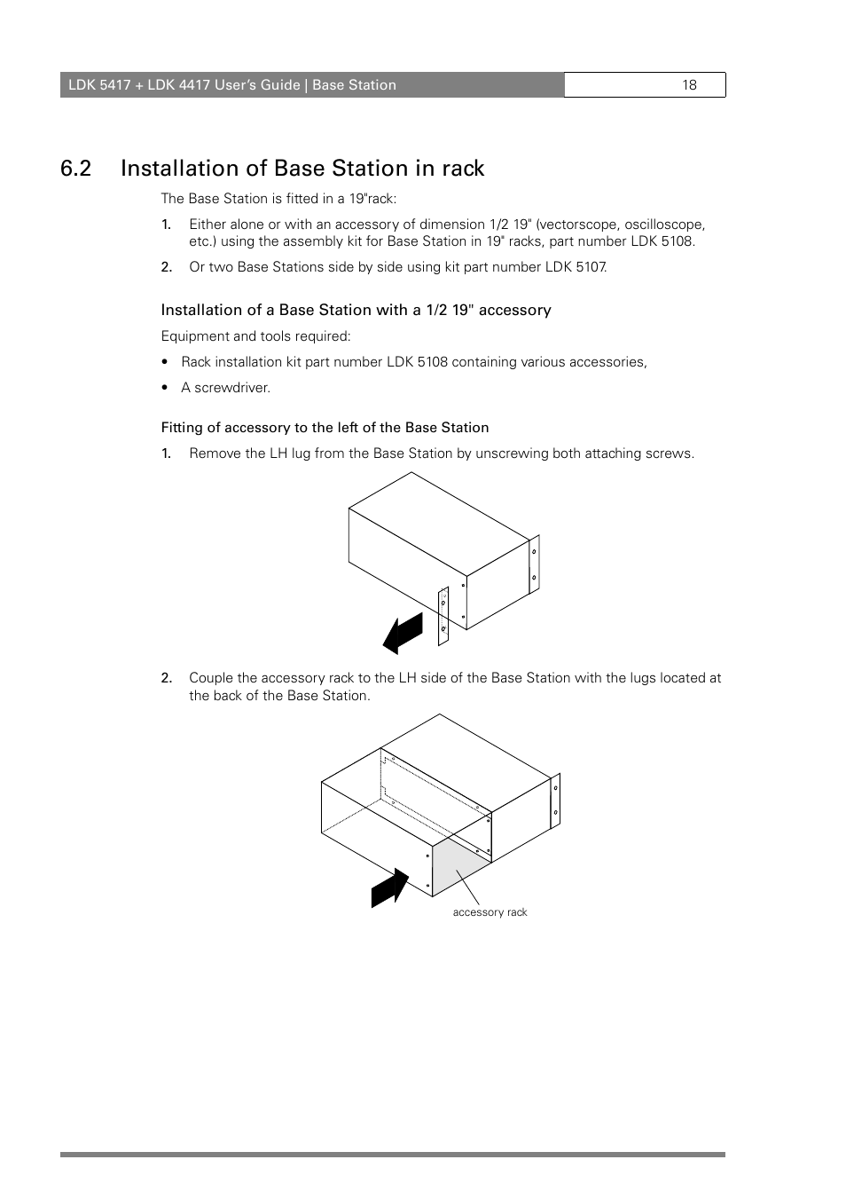 2 installation of base station in rack | Grass Valley LDK 5417 User Manual | Page 30 / 56