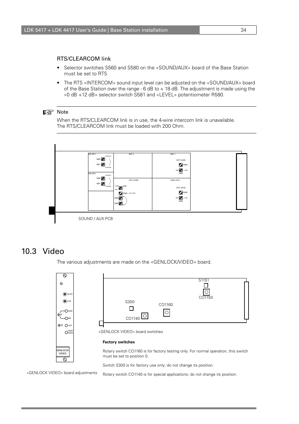 3 video, Rts/clearcom link | Grass Valley LDK 5417 User Manual | Page 46 / 56